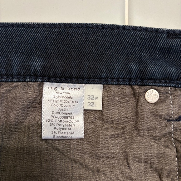 Rag & Bone Men's Fit 1 Skinny Dark Blue Slim Jeans Size 32x32 - Picture 4 of 5